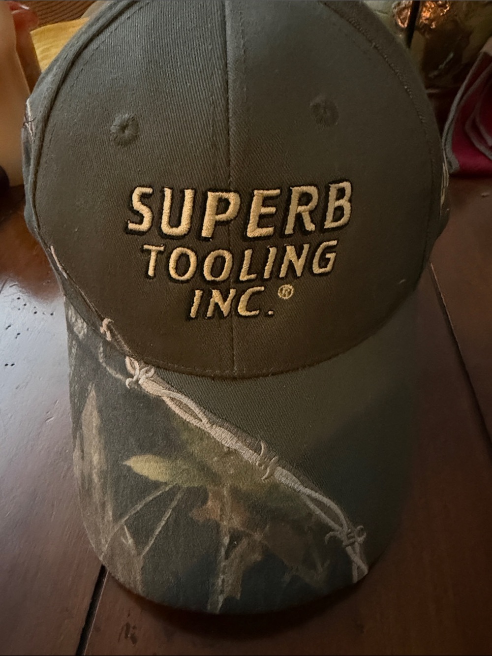 SUPERB TOOLING INC. Embroidered Camo Baseball Cap - Green